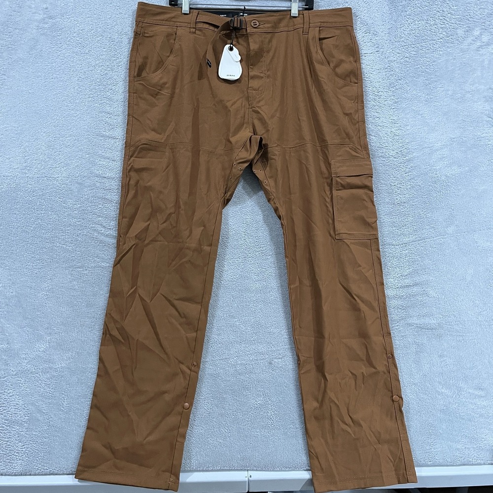 PrAna Zion Slim Pants II Men's 40x32 Hiking Sepia Brown Outdoor Gorpcore Roll Up